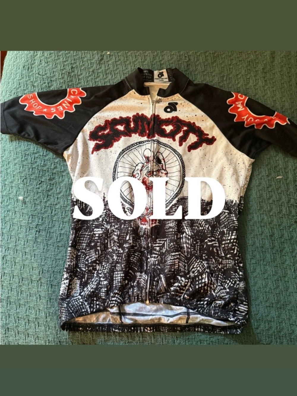 SUGOI Black, White & Red Graphic Cycling Jersey